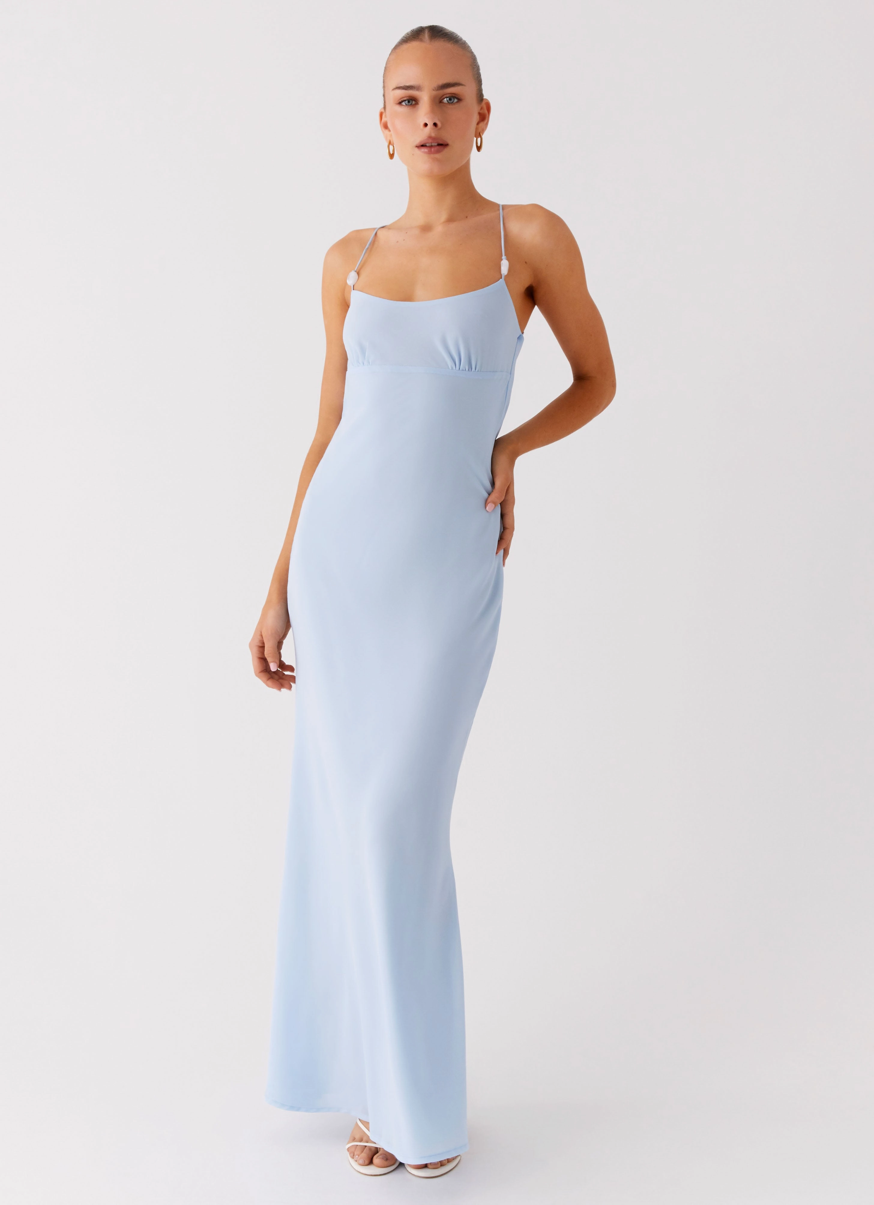 Cabello Maxi Dress - Pale Blue Lightweight Wear