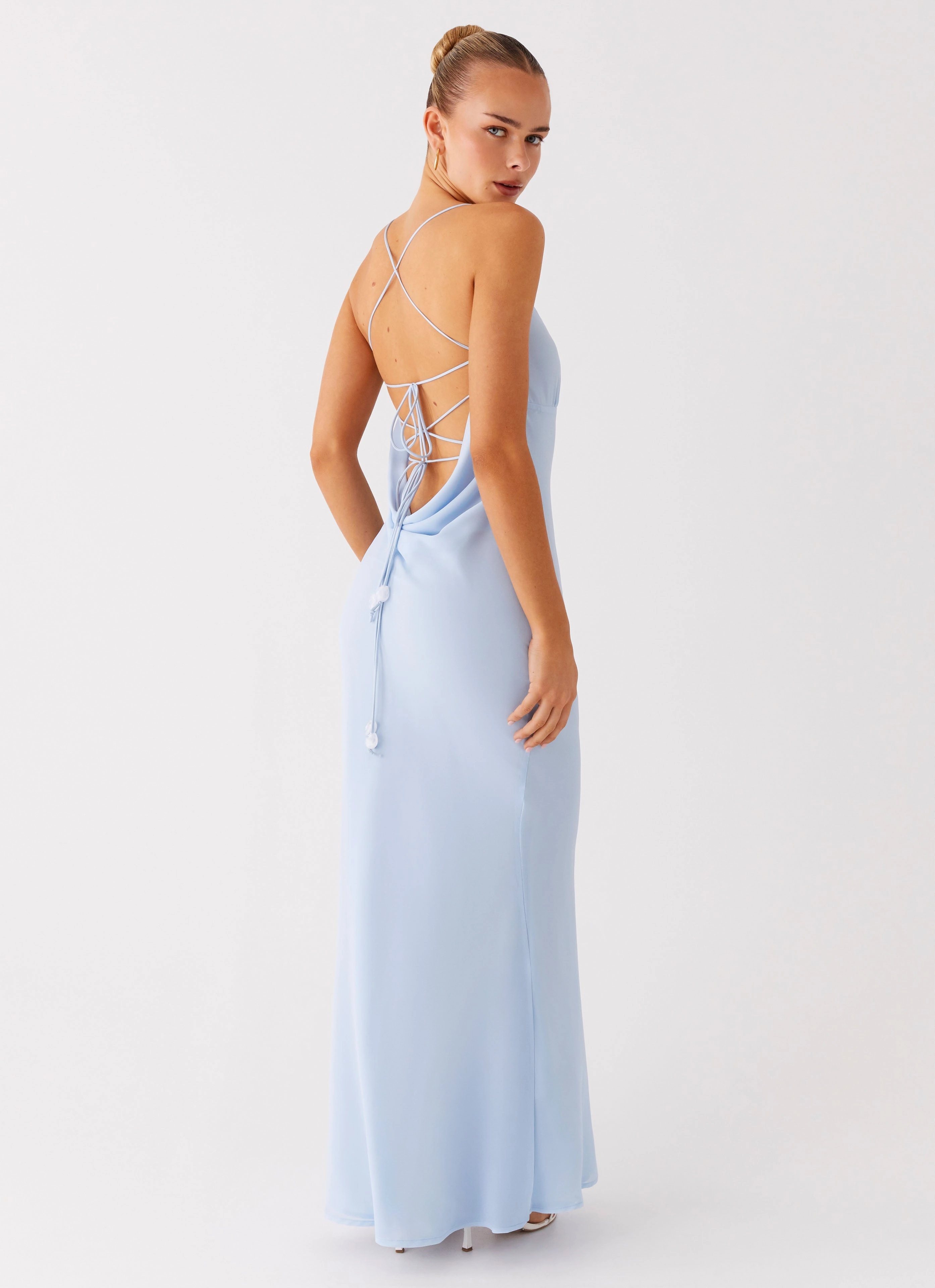 Cabello Maxi Dress - Pale Blue Light Elegance Chic boho dress