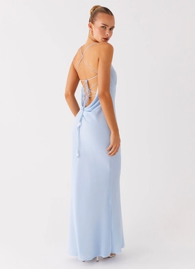 Cabello Maxi Dress - Pale Blue Light Elegance Chic boho dress