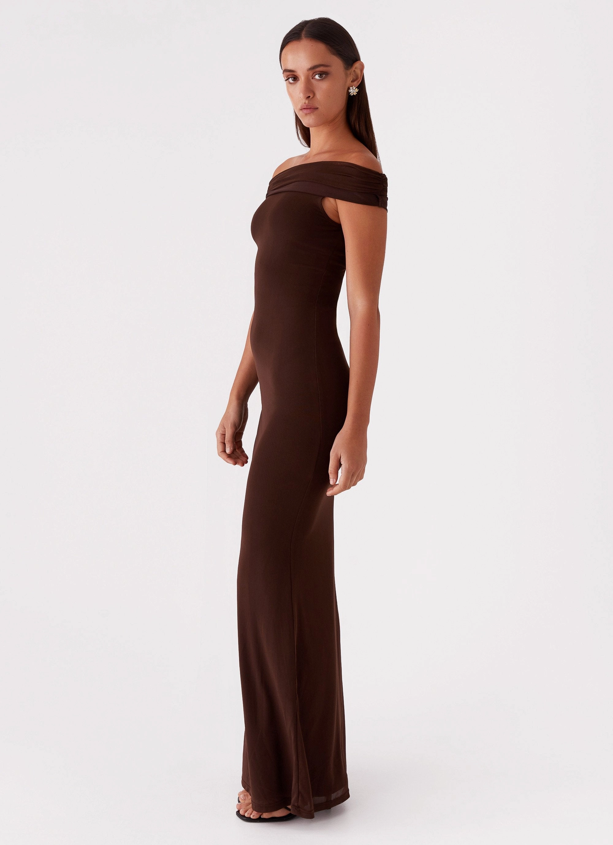 Marilyn Maxi Dress - Chocolate Lace Detail