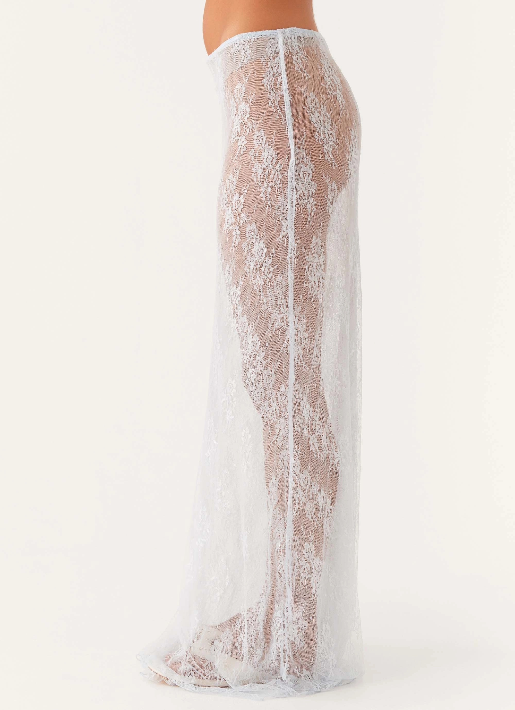 Caden Lace Maxi Skirt - Blue Soft Motion