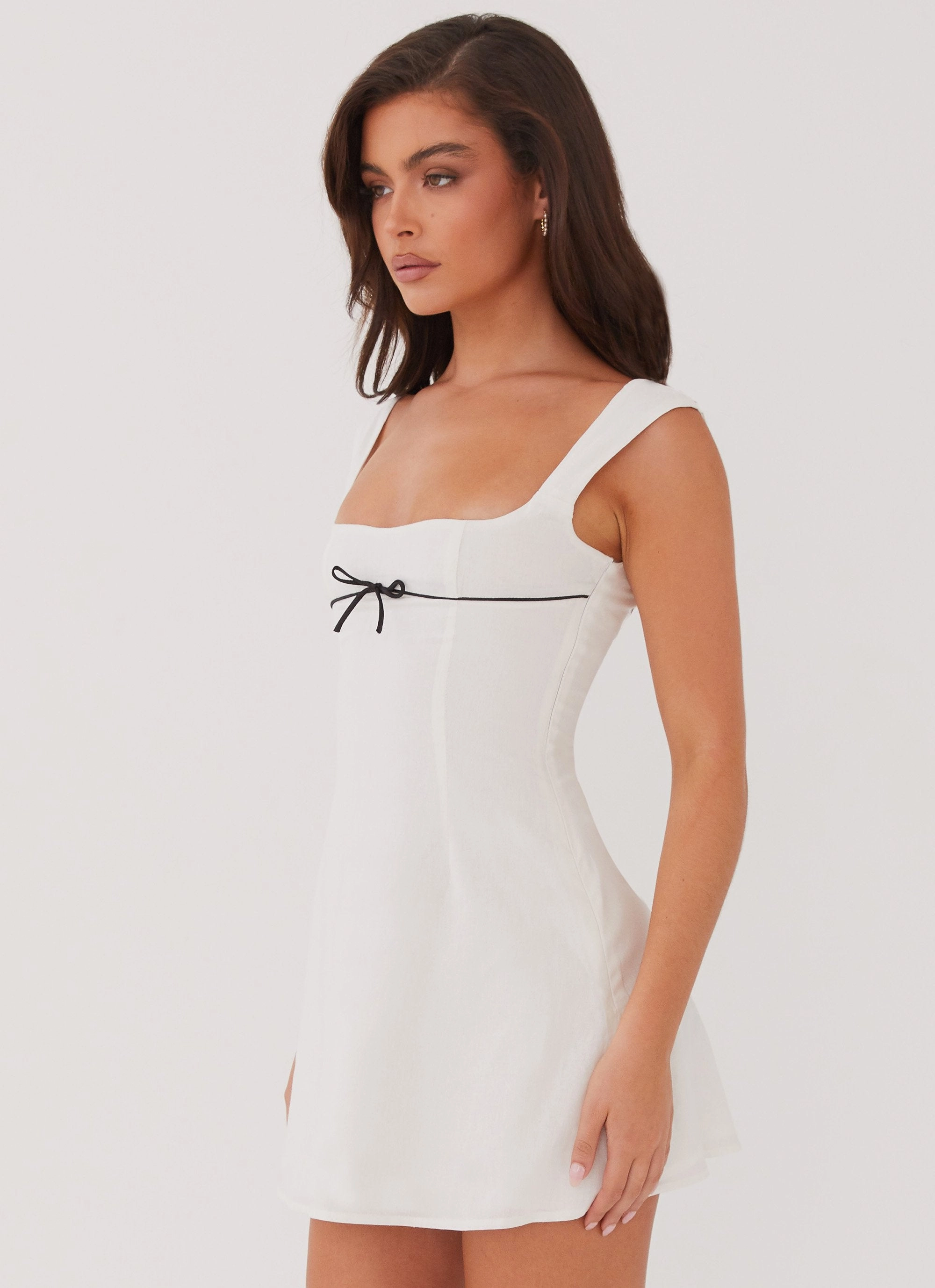 Cadence Mini Dress - White Pearl-Detail