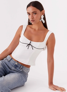 Layered Sleeve MidweightJersey Cadence Top - White