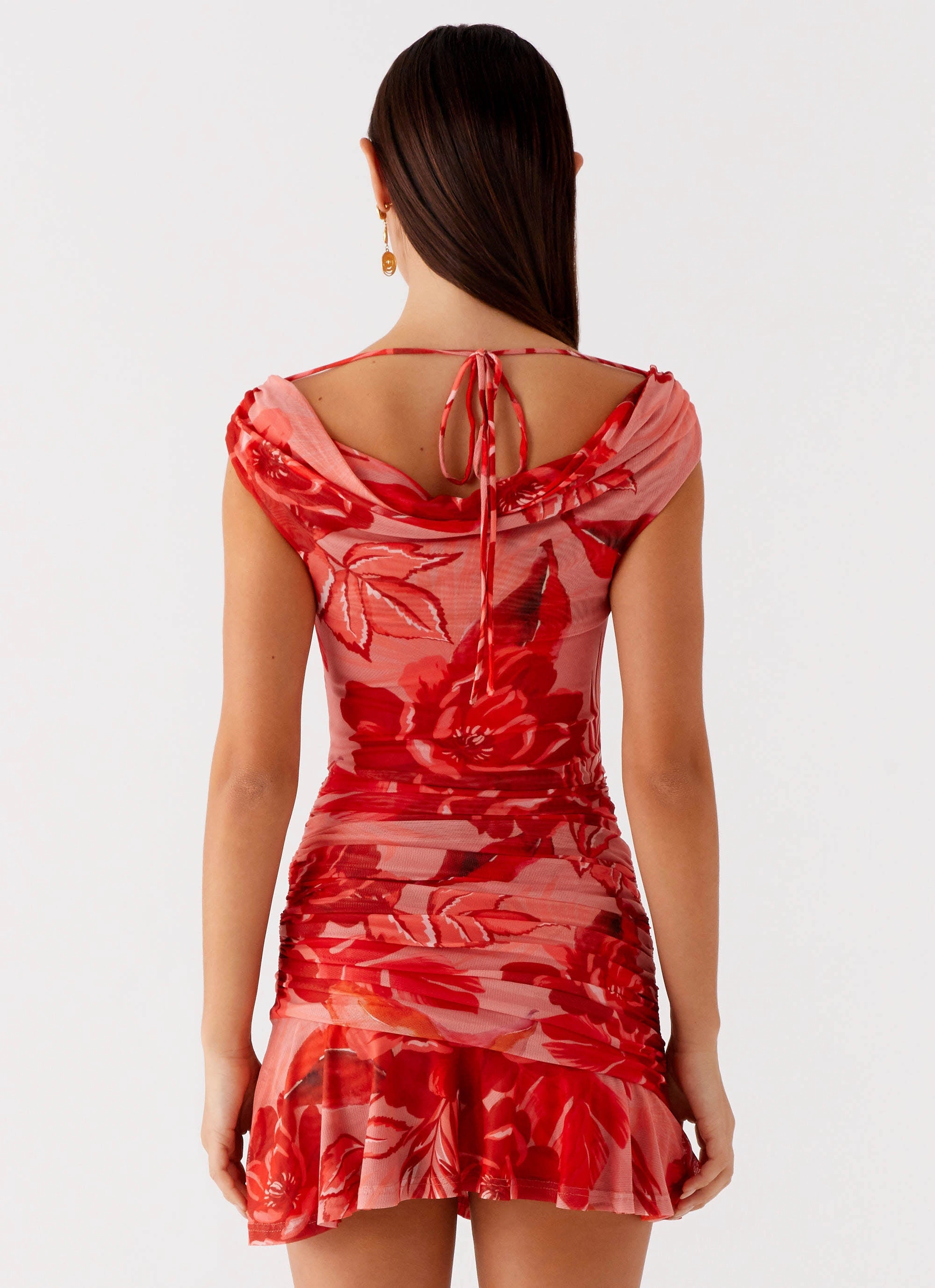 Office Smart Back-Zip Cait Mini Dress - Sicily Sunsets Print