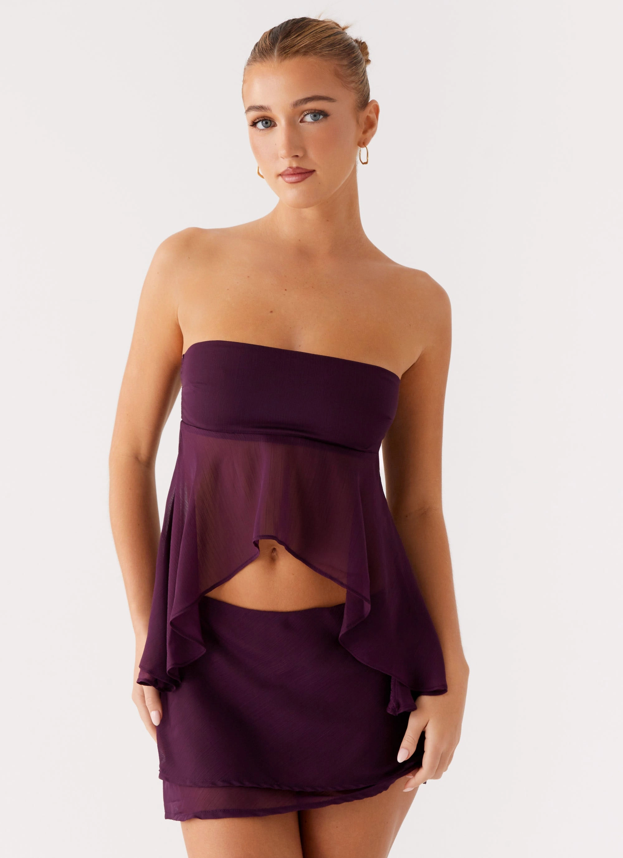 Caleb Top - Plum Moisture Wicking Material