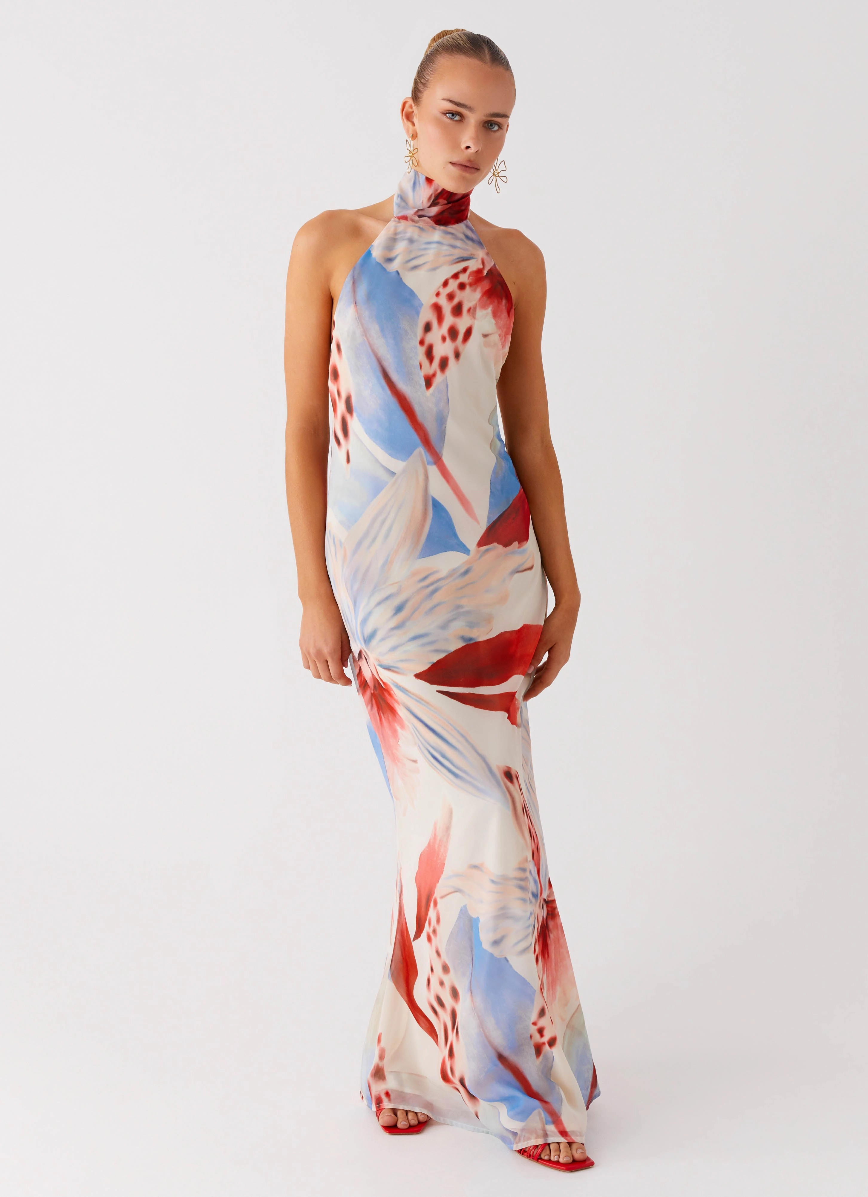 California Maxi Dress - Deep Sea Bloom PlushLining