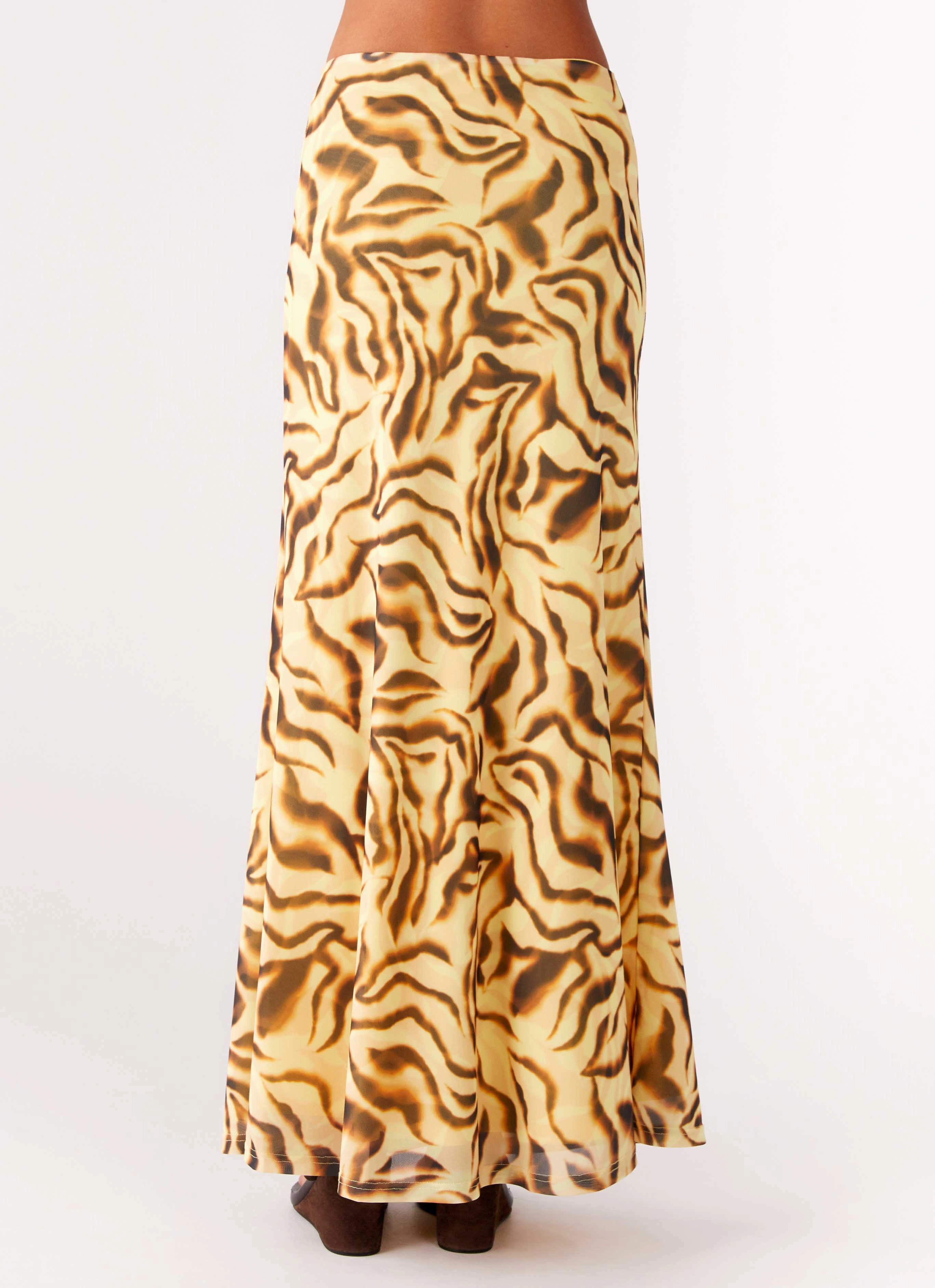 Agile Fit Call Me Low Rise Maxi Skirt - Yellow Zebra