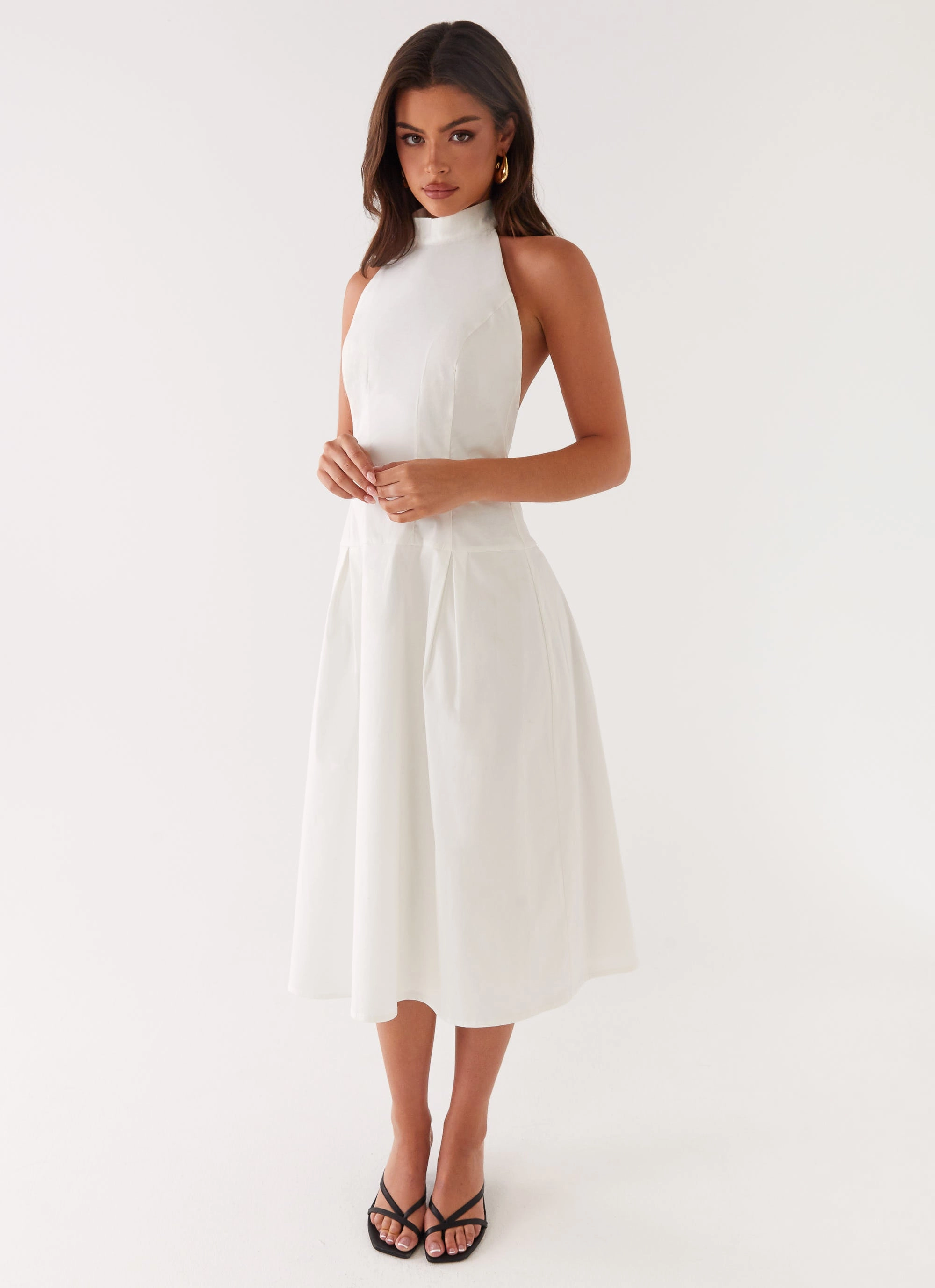 Magic Day Weekend Feel Calla Halter Midi Dress - White