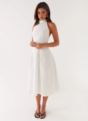 Magic Day Weekend Feel Calla Halter Midi Dress - White