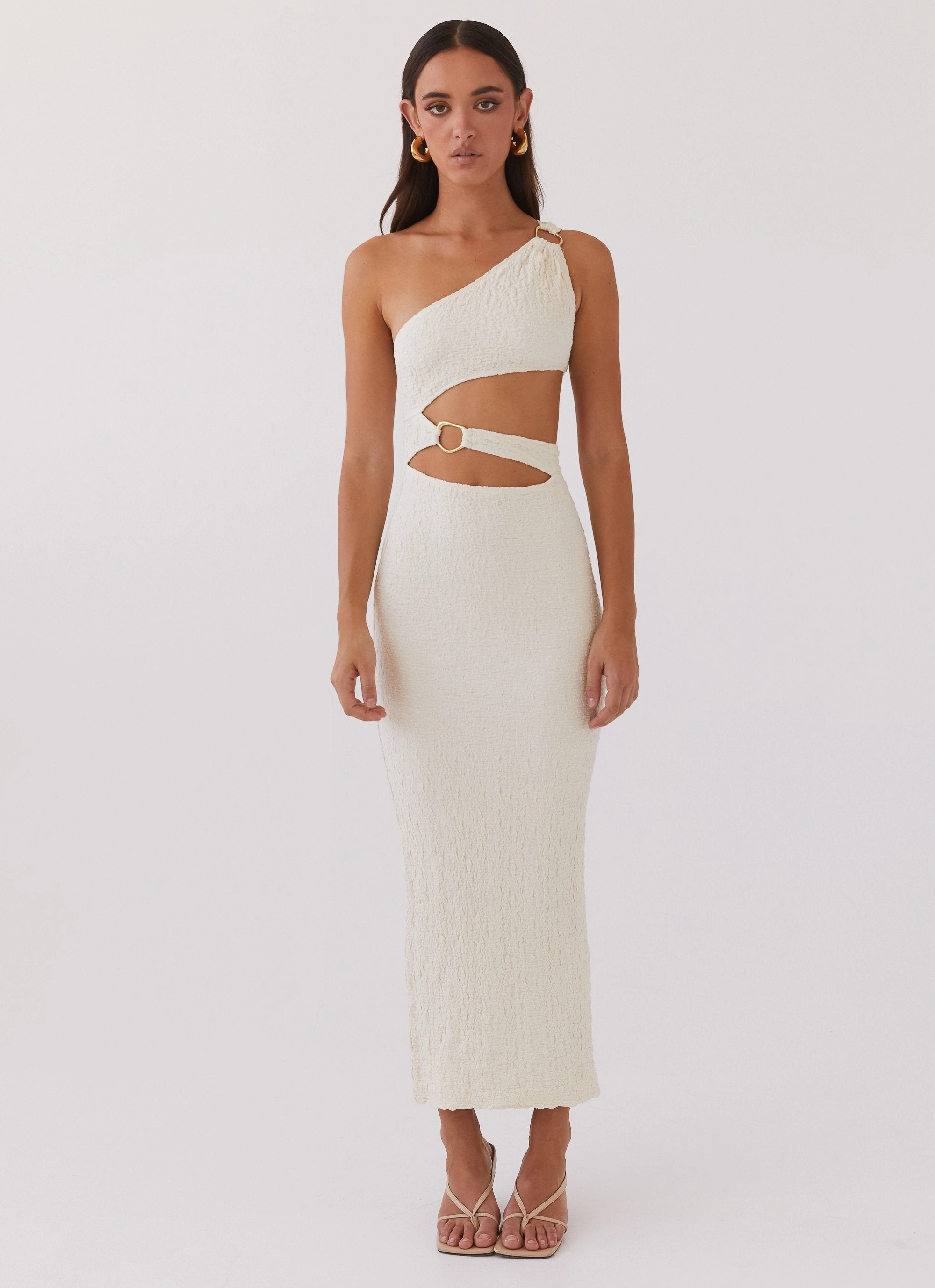 Color Pop Soft Material North Haven Maxi Dress - Ivory Wave
