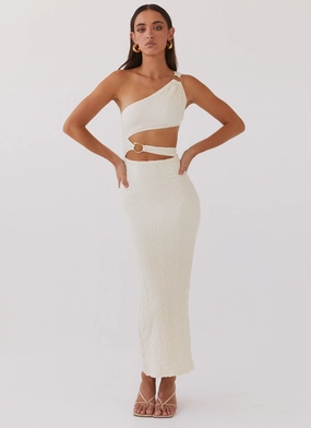 Midi-Length North Haven Maxi Dress - Ivory Wave