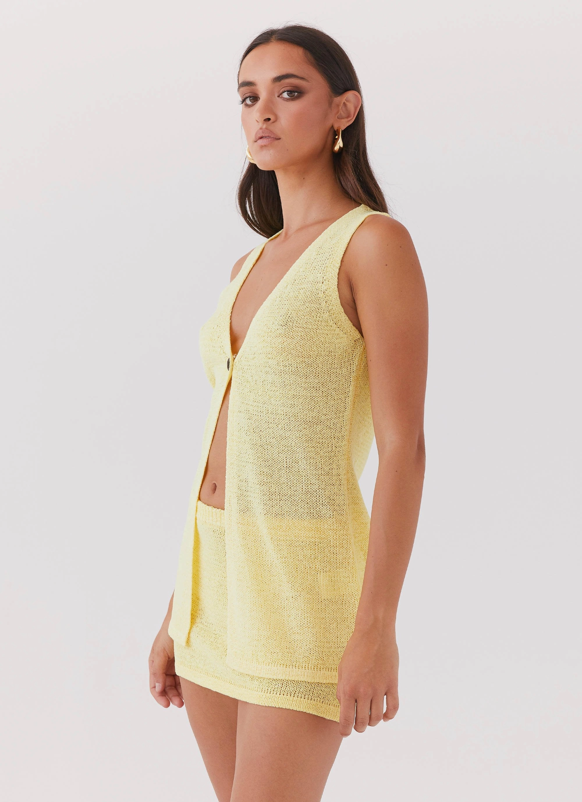 Capri Glow Knit Top - Canary Temperature Control Technology HighNeckCut