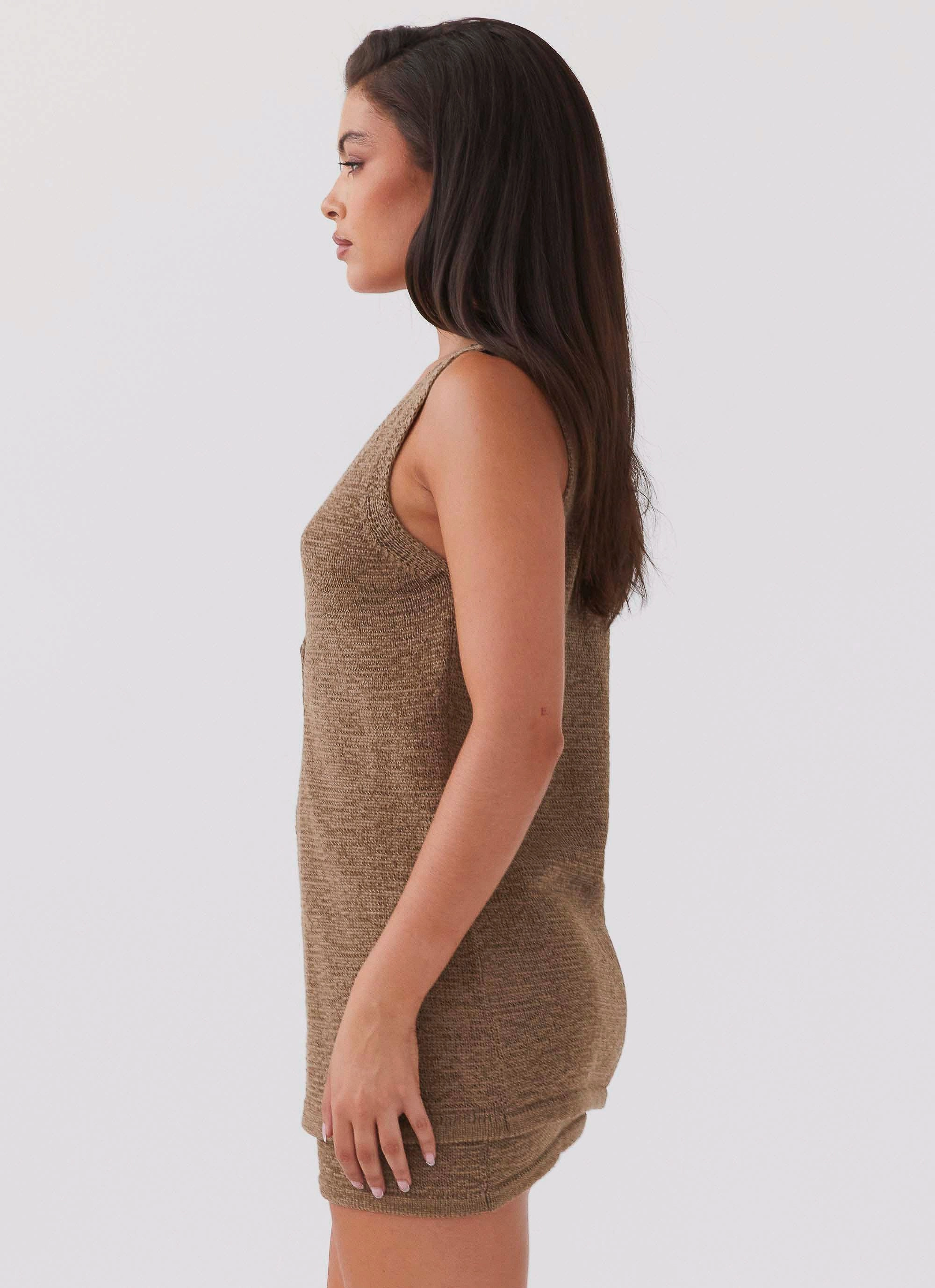 Relaxed Dress Capri Glow Knit Top - Khaki