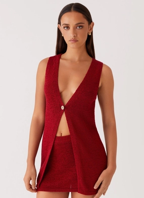 Capri Glow Knit Top - Maroon QuickDrying