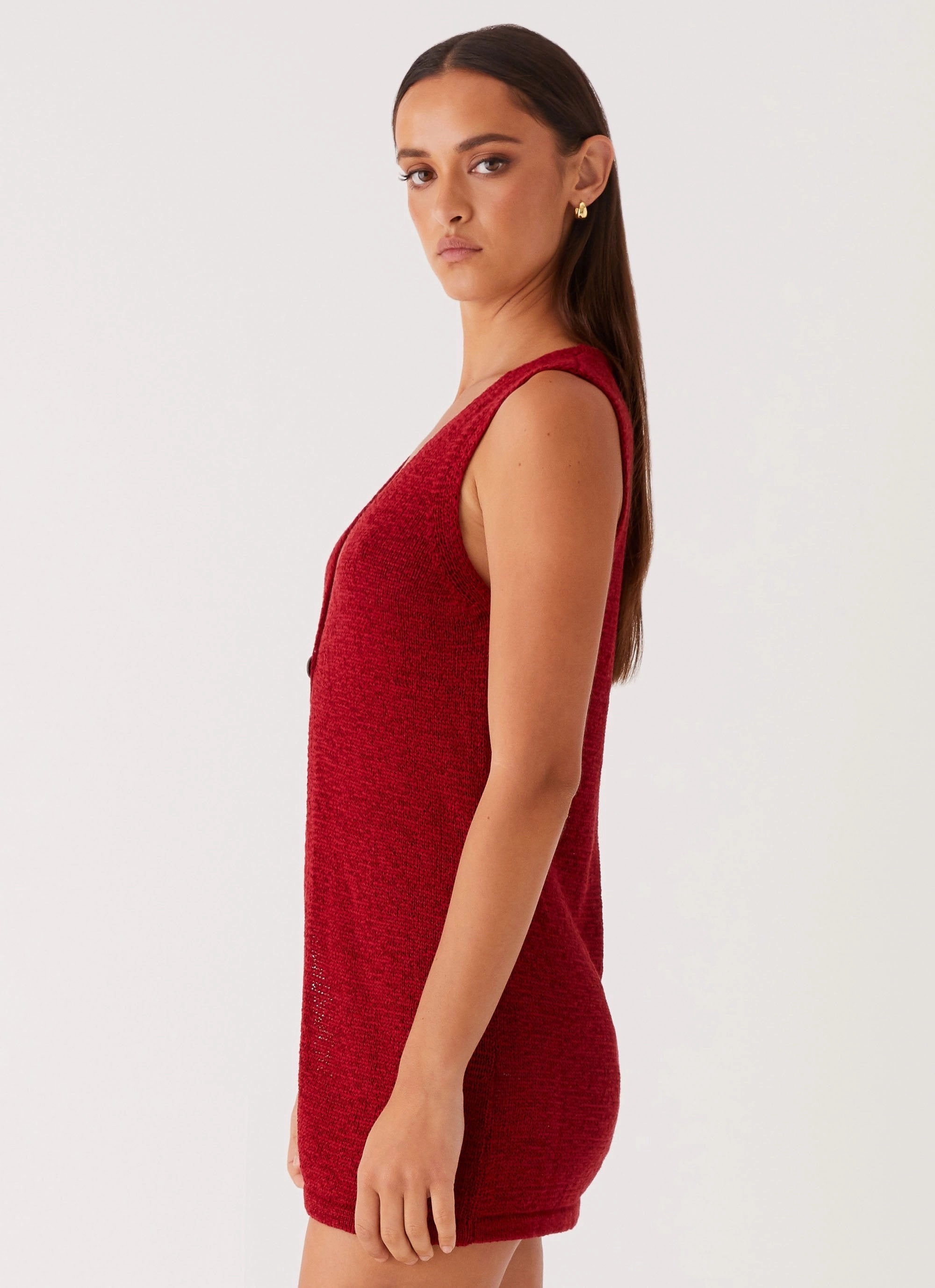 All Day Comfort MultiPanelConstruction Capri Glow Knit Top - Maroon