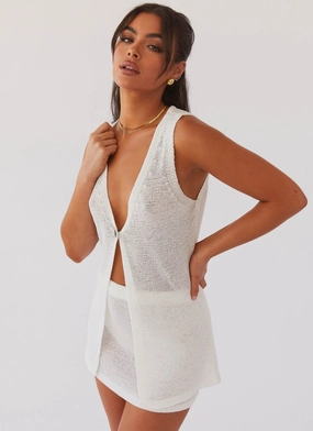 Capri Glow Knit Top - White AntiStaticInnerLining LaserCutVents