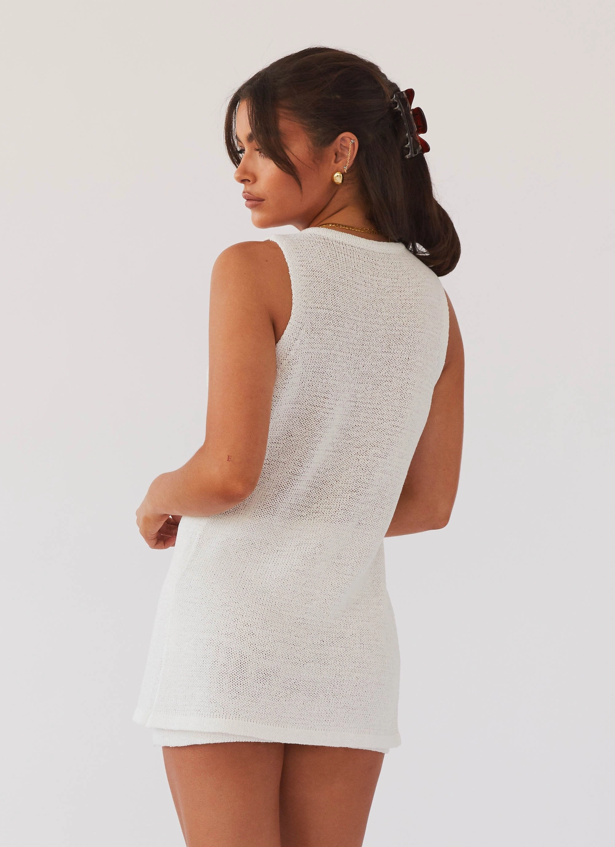 ReinforcedStitching Wrinkle Resistant Treatment Capri Glow Knit Top - White