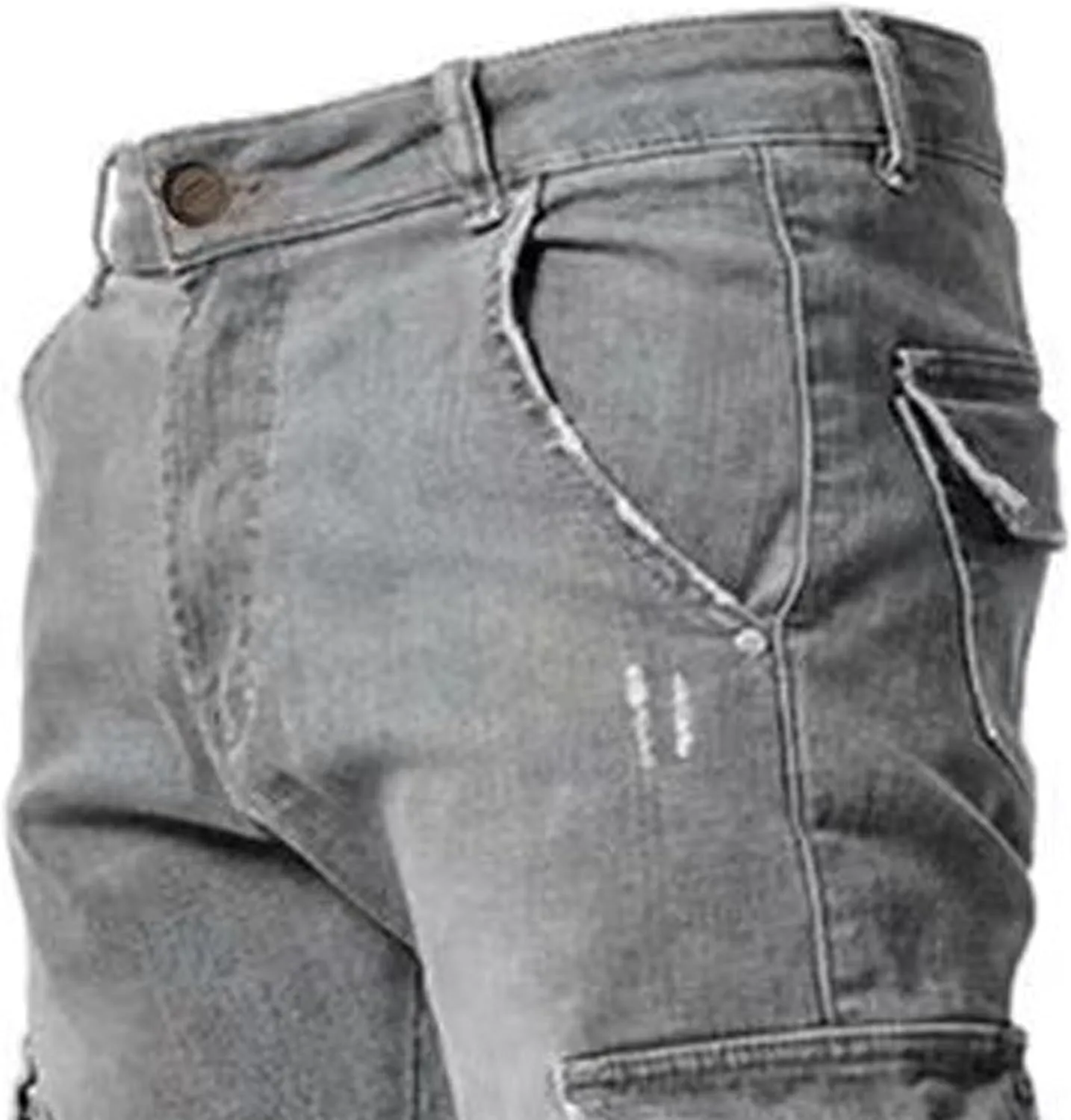 Cargo Jeans for Men Jogger Slim Fit Stretch Skinny Jean Straight Leg Comfort Flex Waist Pants Summer Trend Trouser