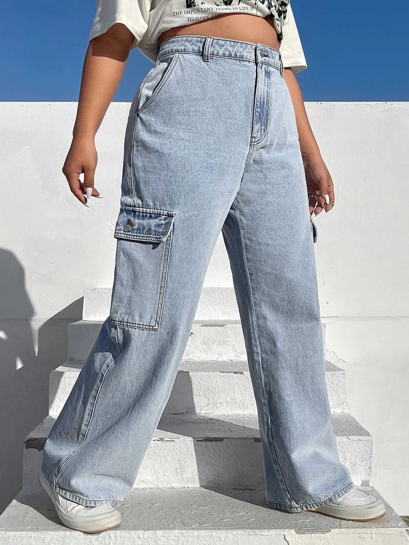 Cargo Jeans With Flap Pocket