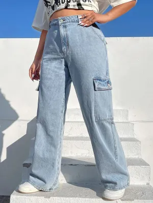 Cargo Jeans With Flap Pocket