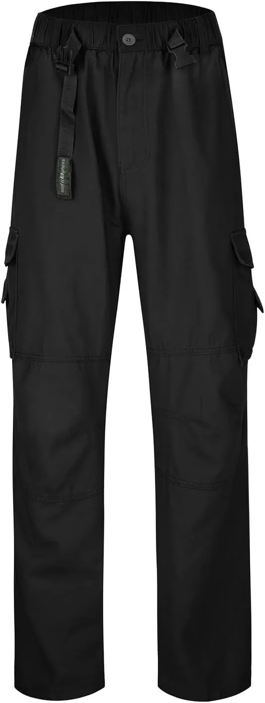 Cargo Jogger Pants for Mens Sweatpants Zipper Pocket Baggy Sweatpants Plus Size Black Military Pants Twill Pants