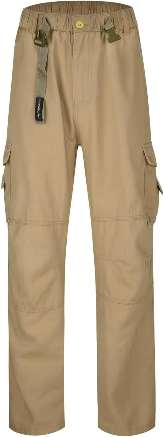 Cargo Jogger Pants for Mens Sweatpants Zipper Pocket Baggy Sweatpants Plus Size Black Military Pants Twill Pants