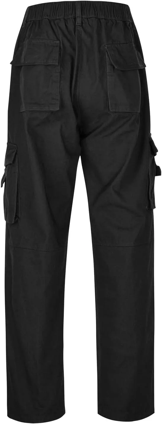 Cargo Jogger Pants for Mens Sweatpants Zipper Pocket Baggy Sweatpants Plus Size Black Military Pants Twill Pants
