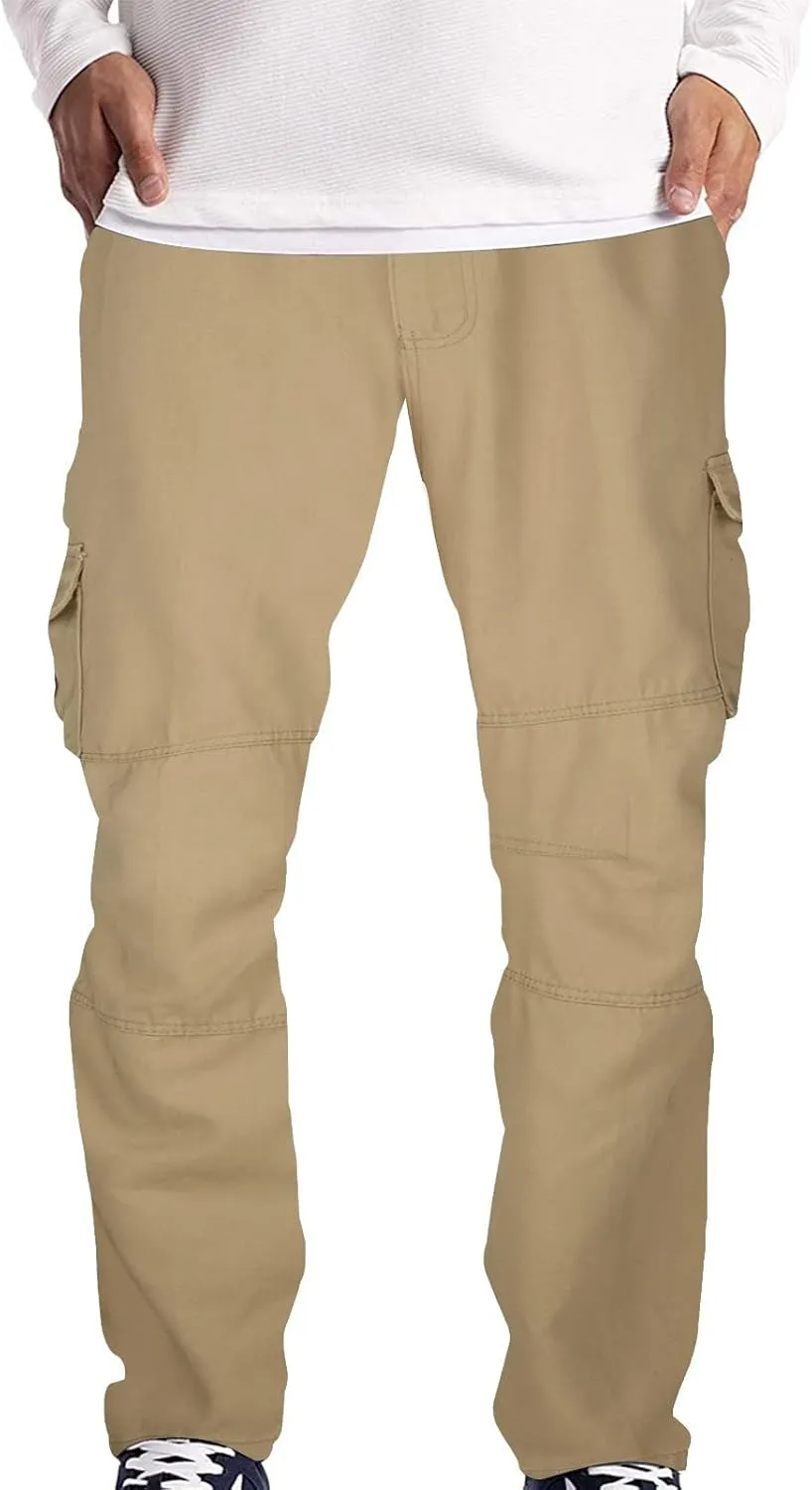 Cargo Jogger Pants for Mens Sweatpants Zipper Pocket Baggy Sweatpants Plus Size Black Military Pants Twill Pants