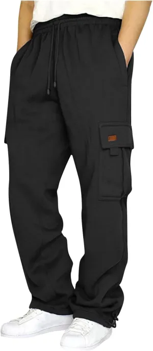 Cargo Pants for Men Baggy Multiple Pockets Pants Casual Elastic Waist Drawstring Cargo Pants Joggers Trousers