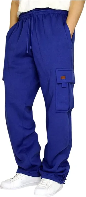 Cargo Pants for Men Baggy Multiple Pockets Pants Casual Elastic Waist Drawstring Cargo Pants Joggers Trousers