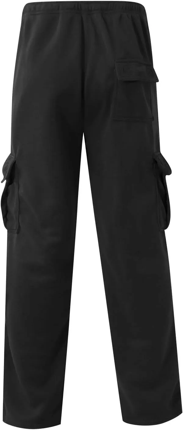 Cargo Pants for Men Relaxed Fit Multiple Pockets Pants Casual Elastic Waist Drawstring Cargo Pants Fashion Trousers
