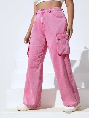 Cargo Pocketed Plus Size Jeans