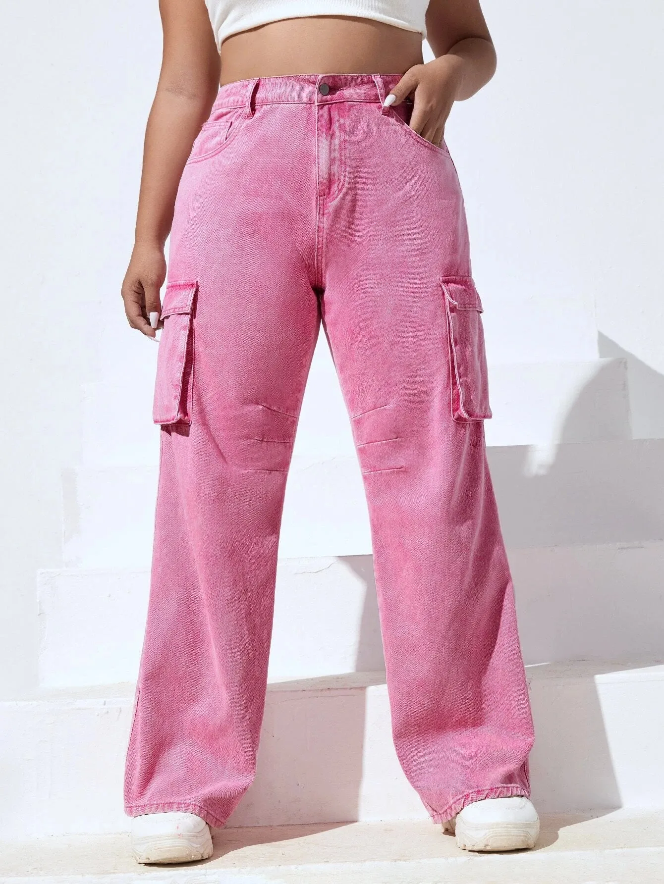 Cargo Pocketed Plus Size Jeans