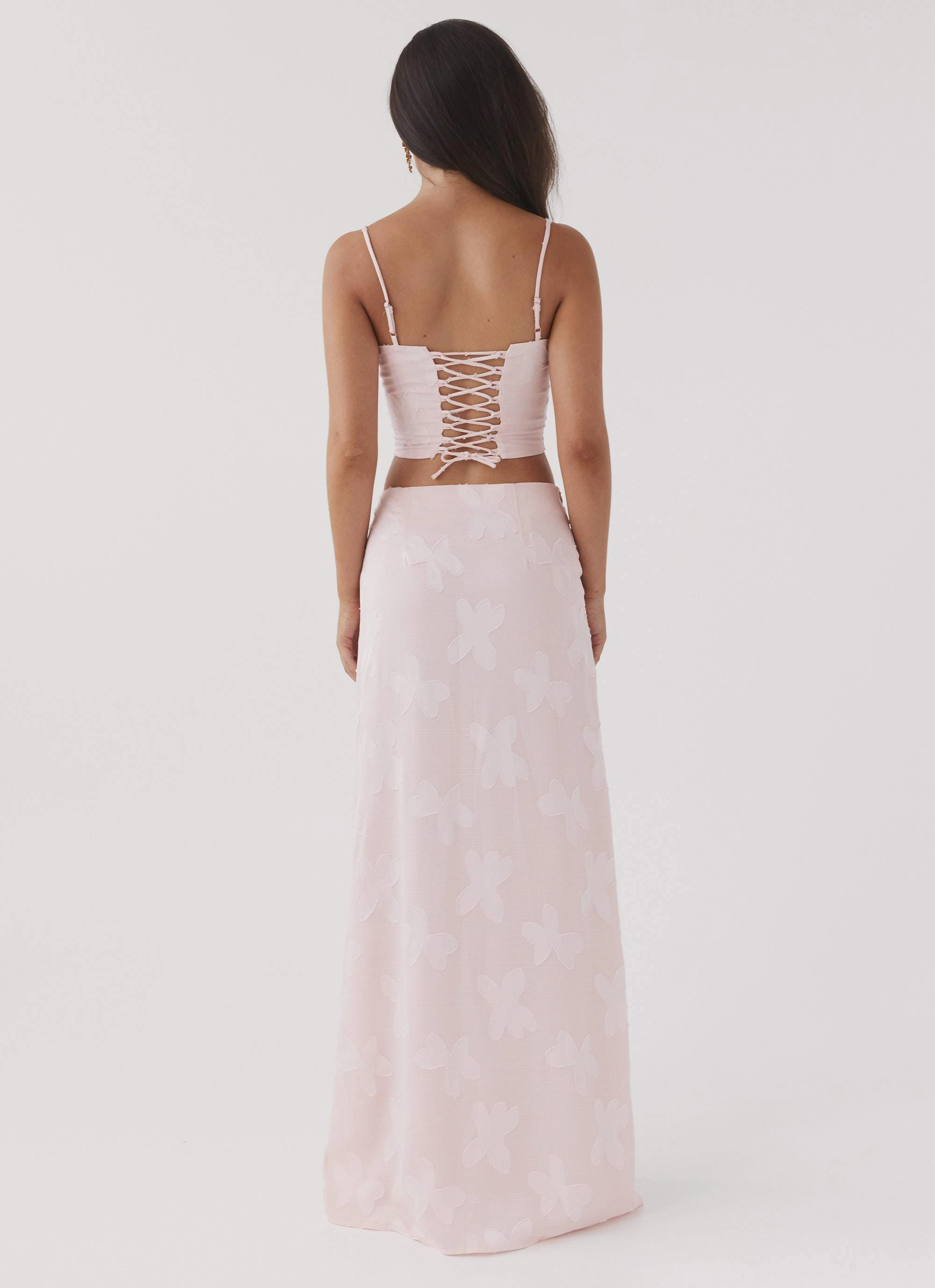 Best Love Maxi Skirt - Pink Petal Windproof Inner Layer