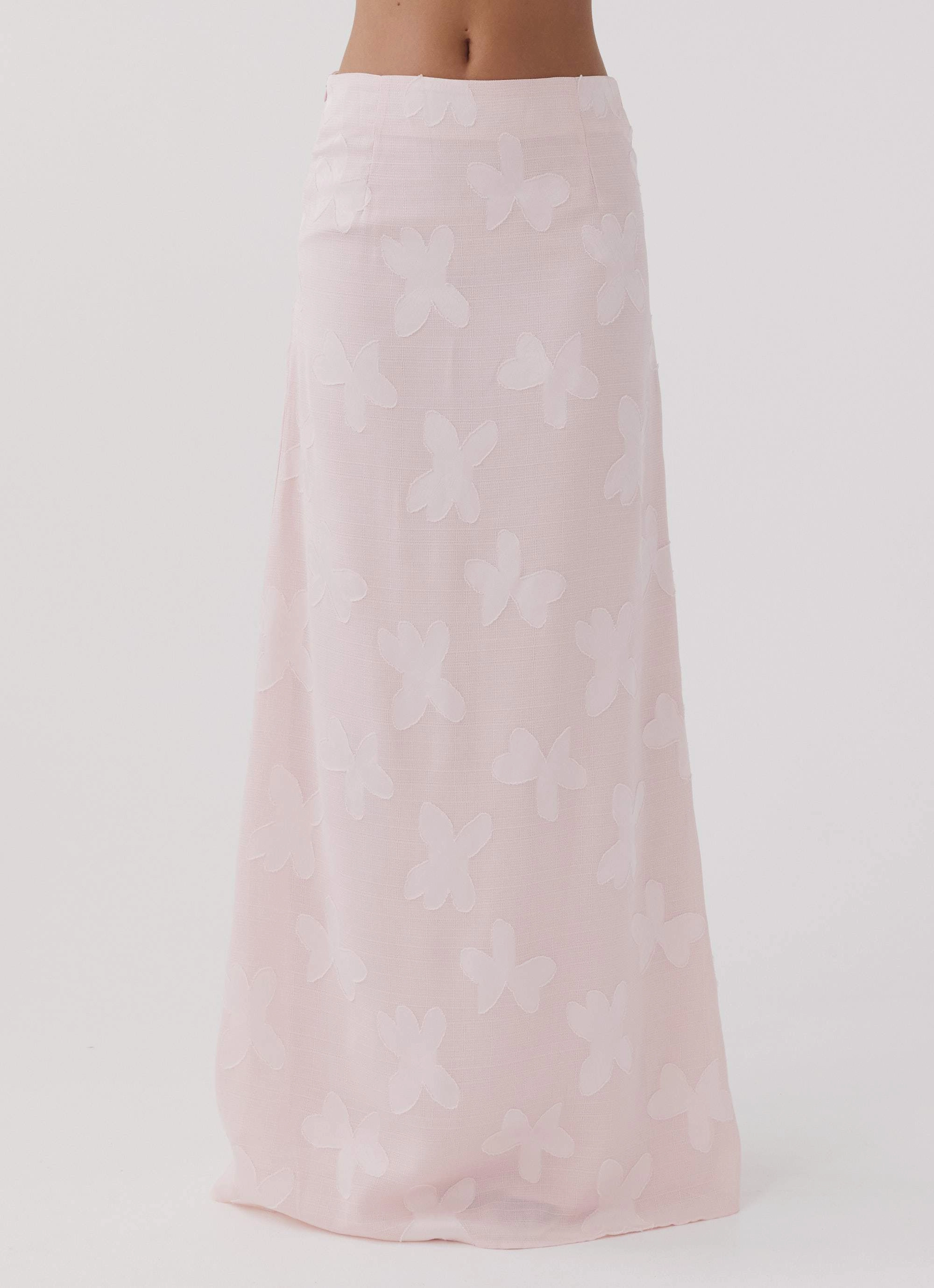 Fade Resistant Dye Method Reinforced Elbow Panels Best Love Maxi Skirt - Pink Petal