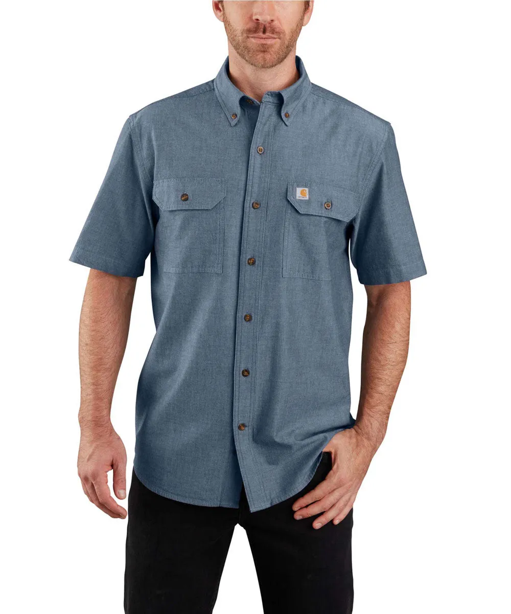 Carhartt Men's Short Sleeve Chambray Shirt - Denim Blue Chambray