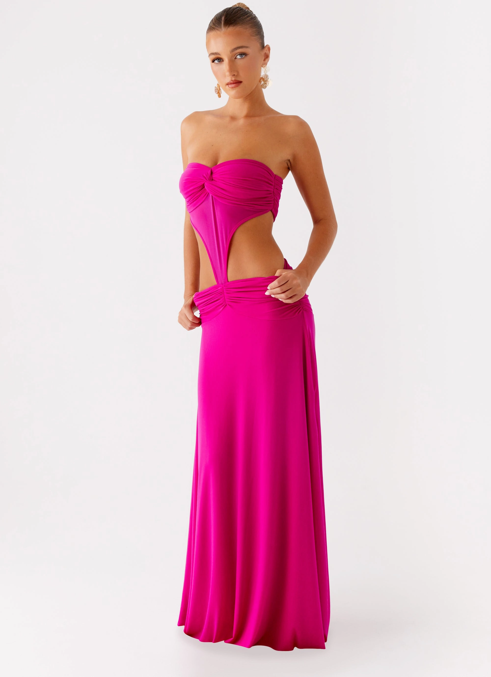 Carlene Maxi Dress - Fuchsia Breathable Style Polished Fit