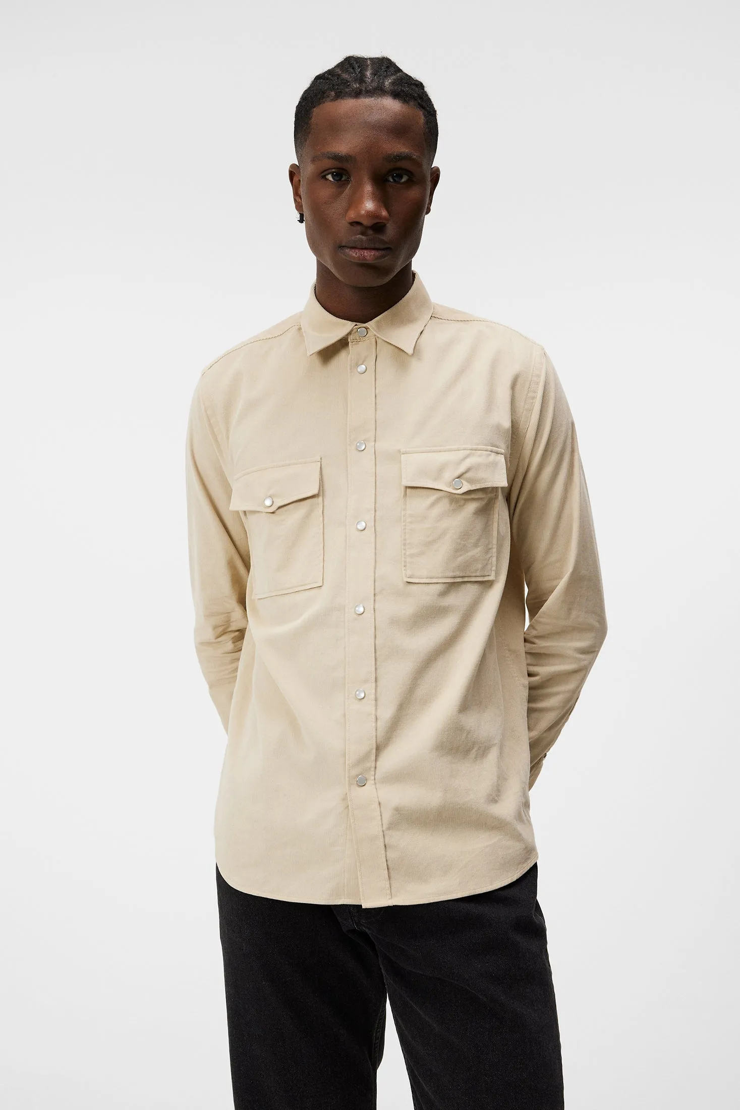 Carlos Reg Cord Shirt / Oyster Gray