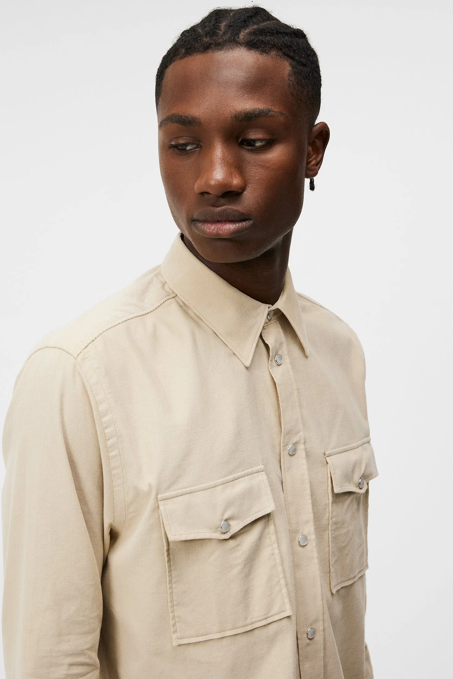 Carlos Reg Cord Shirt / Oyster Gray