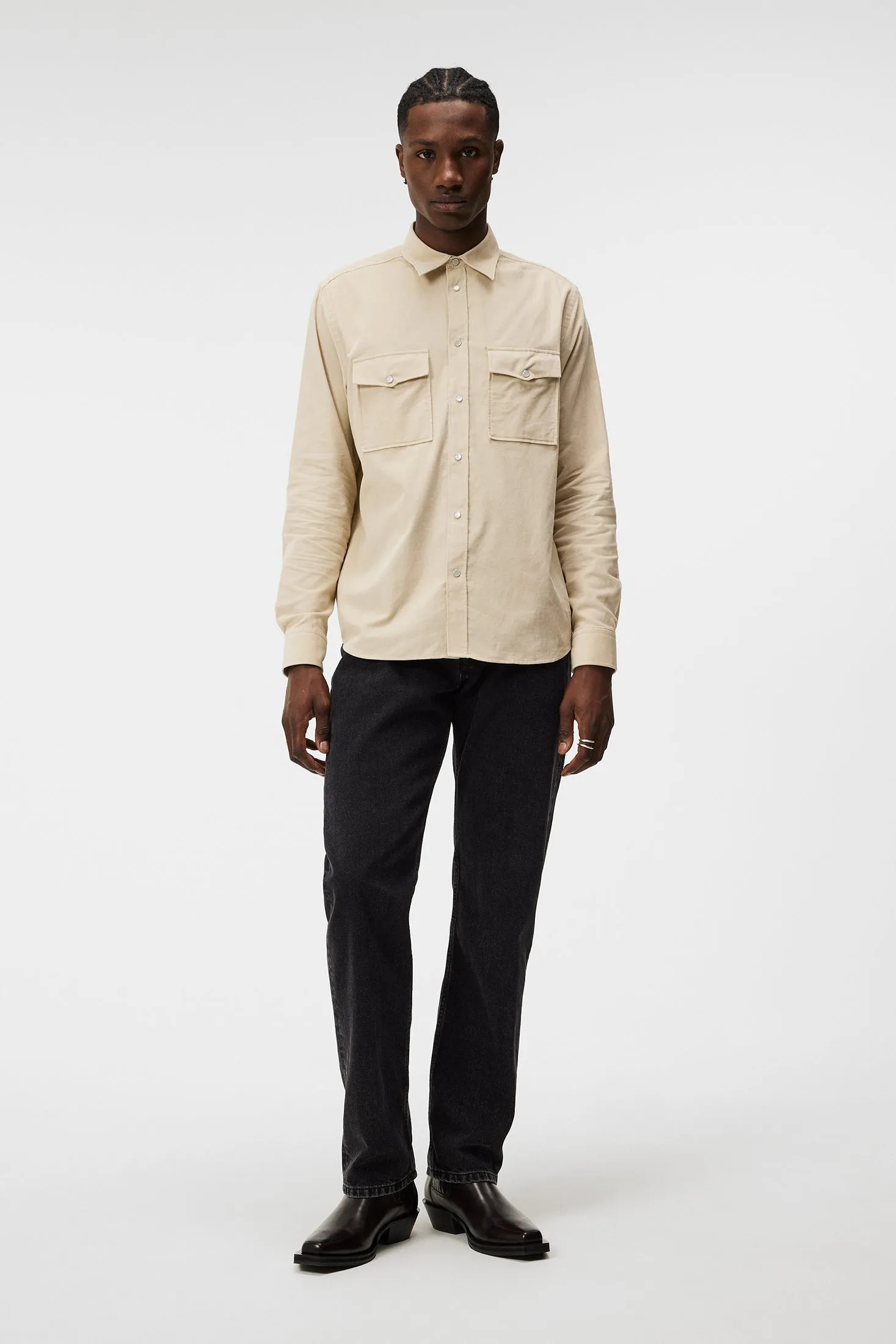 Carlos Reg Cord Shirt / Oyster Gray