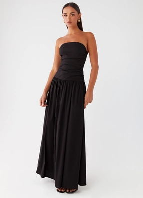 Bold Simplicity Pocket-Detail Carmel Maxi Dress - Black