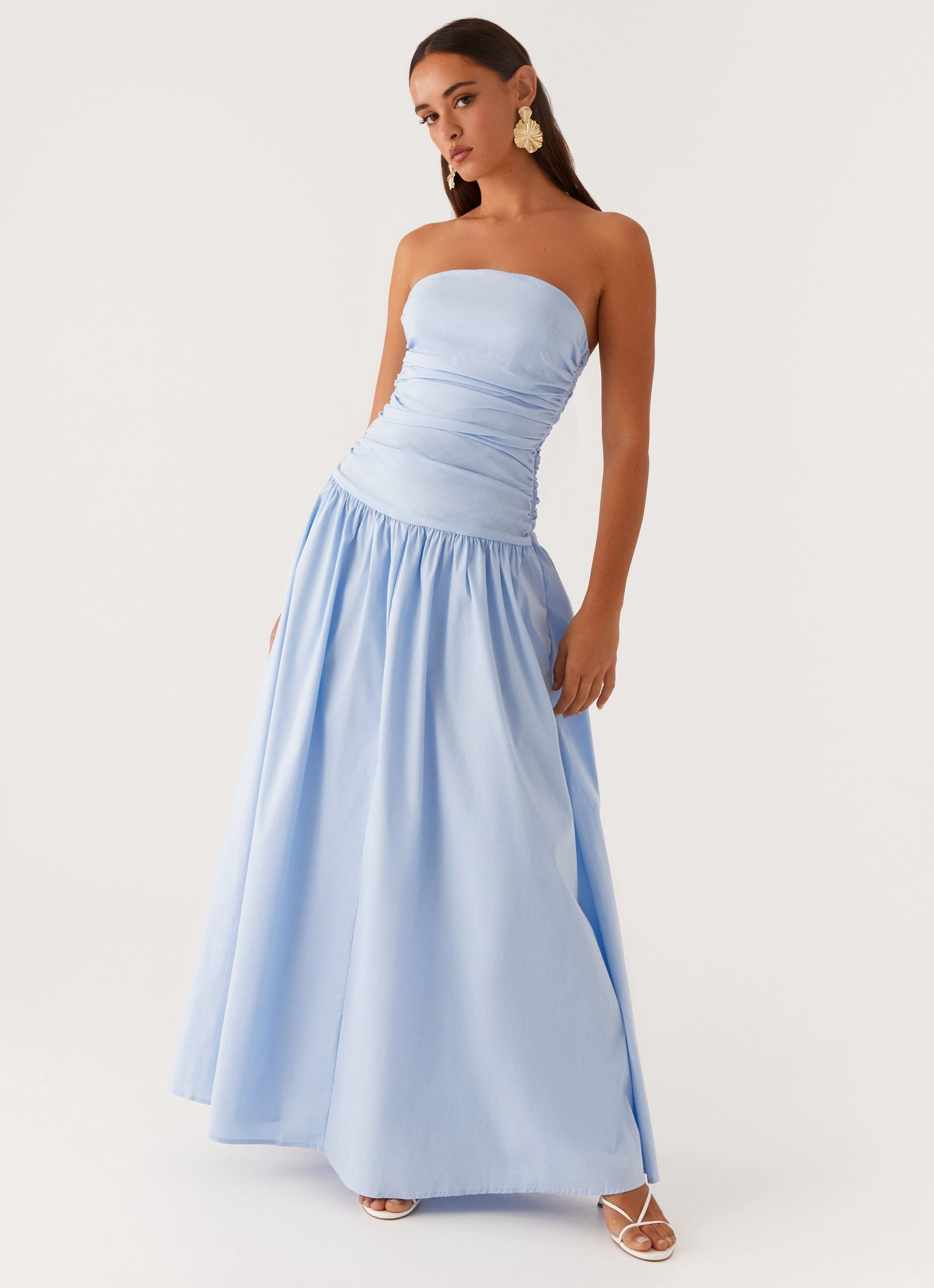 Carmel Maxi Dress - Blue Comfortable Design Wear Flowing Lines