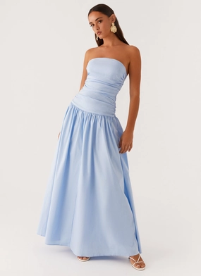 Carmel Maxi Dress - Blue Comfortable Design Wear Flowing Lines
