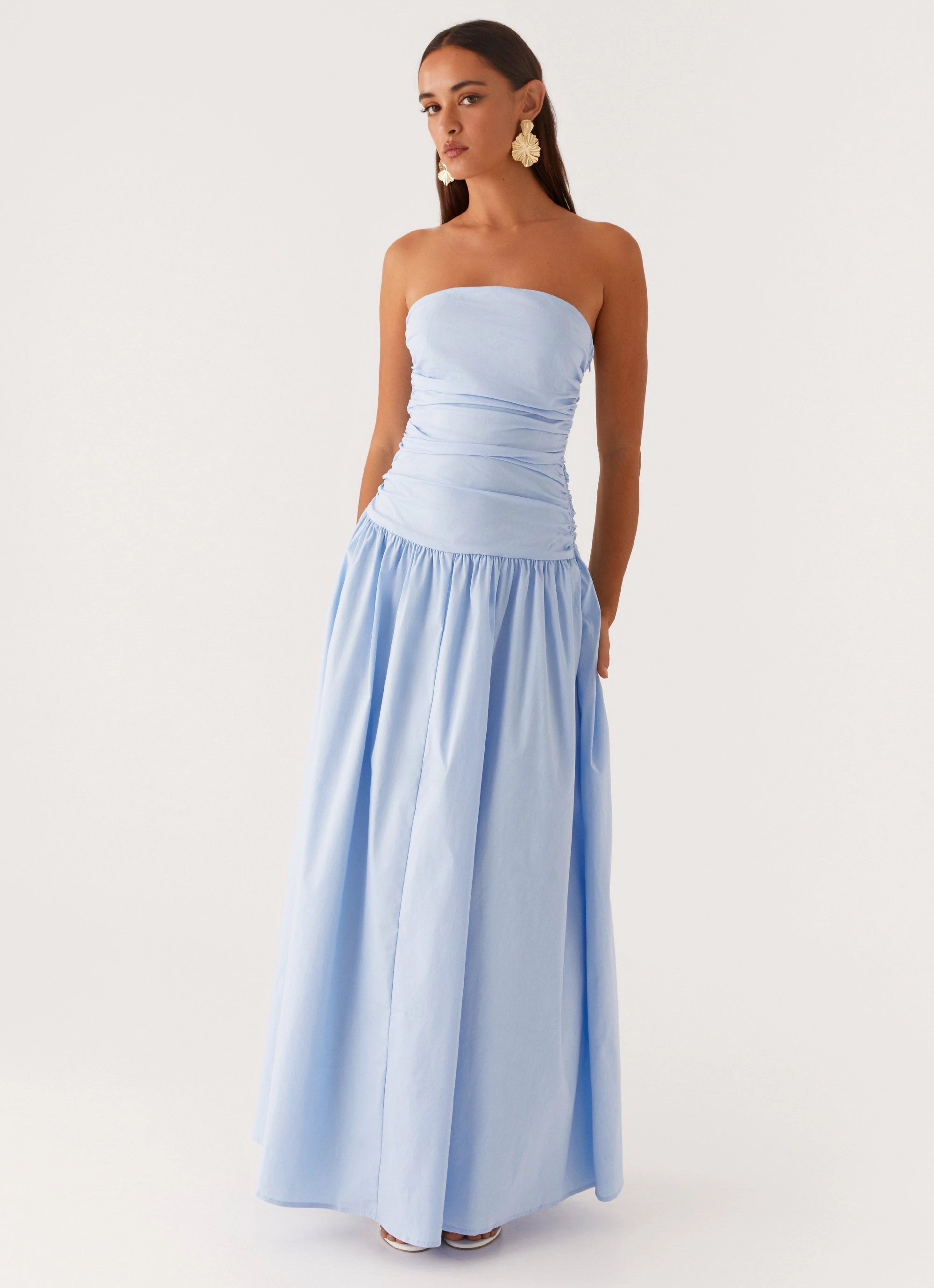 Carmel Maxi Dress - Blue packable Natural Aesthetic