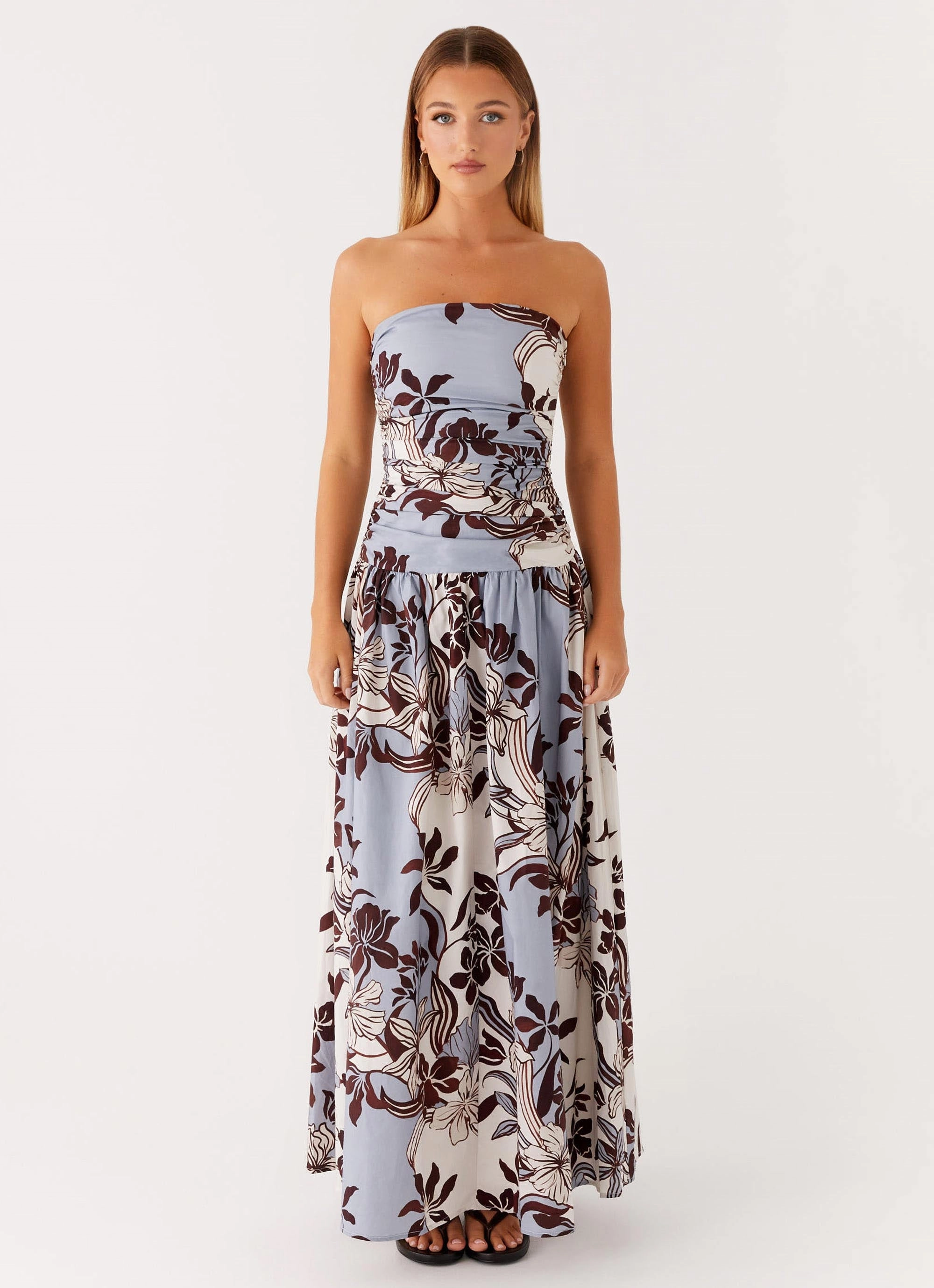 Carmel Maxi Dress - Bluewood Blossom Spring Ready velvet feel