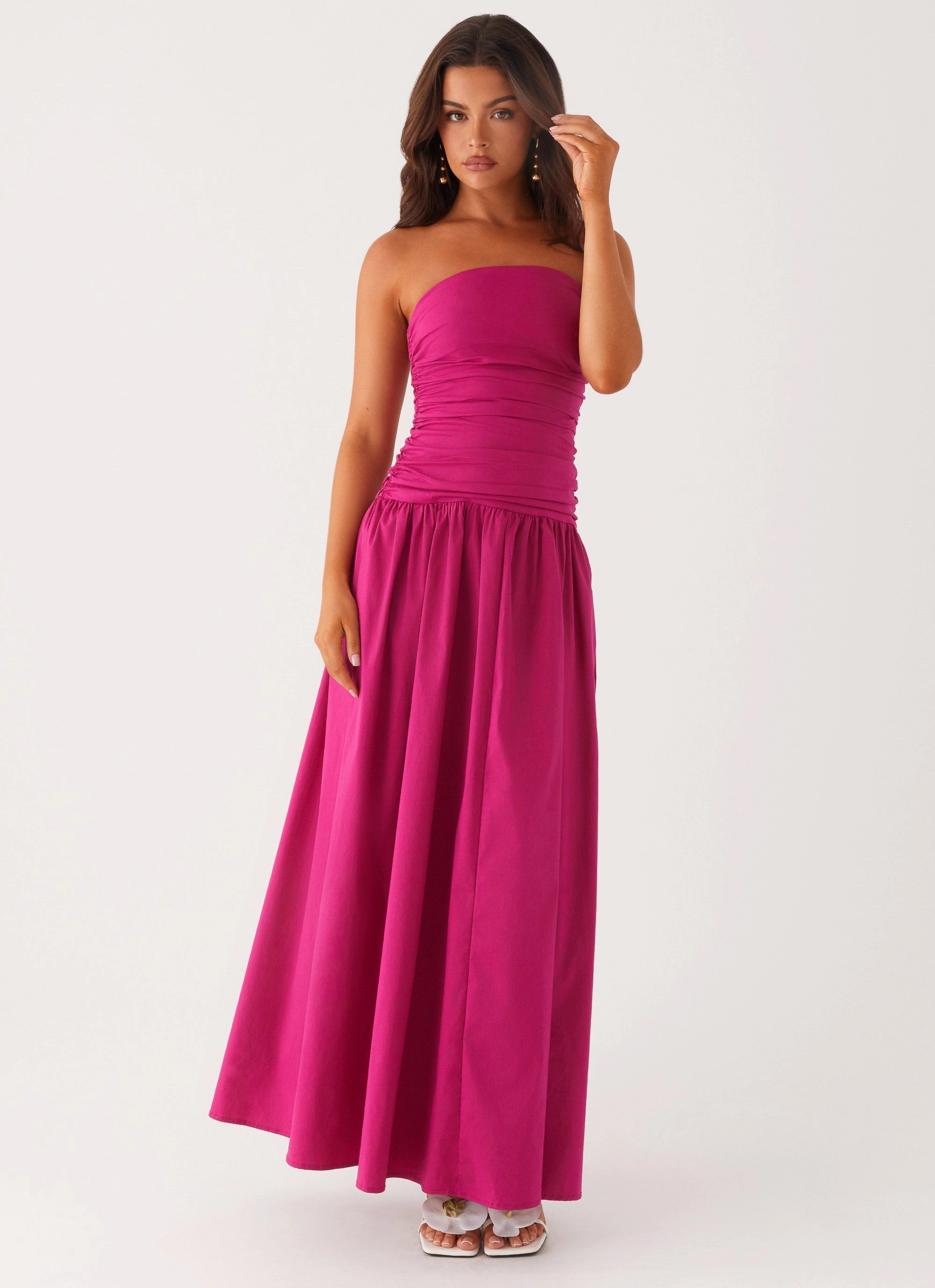 Carmel Maxi Dress - Fuchsia tailored look Airy Touch