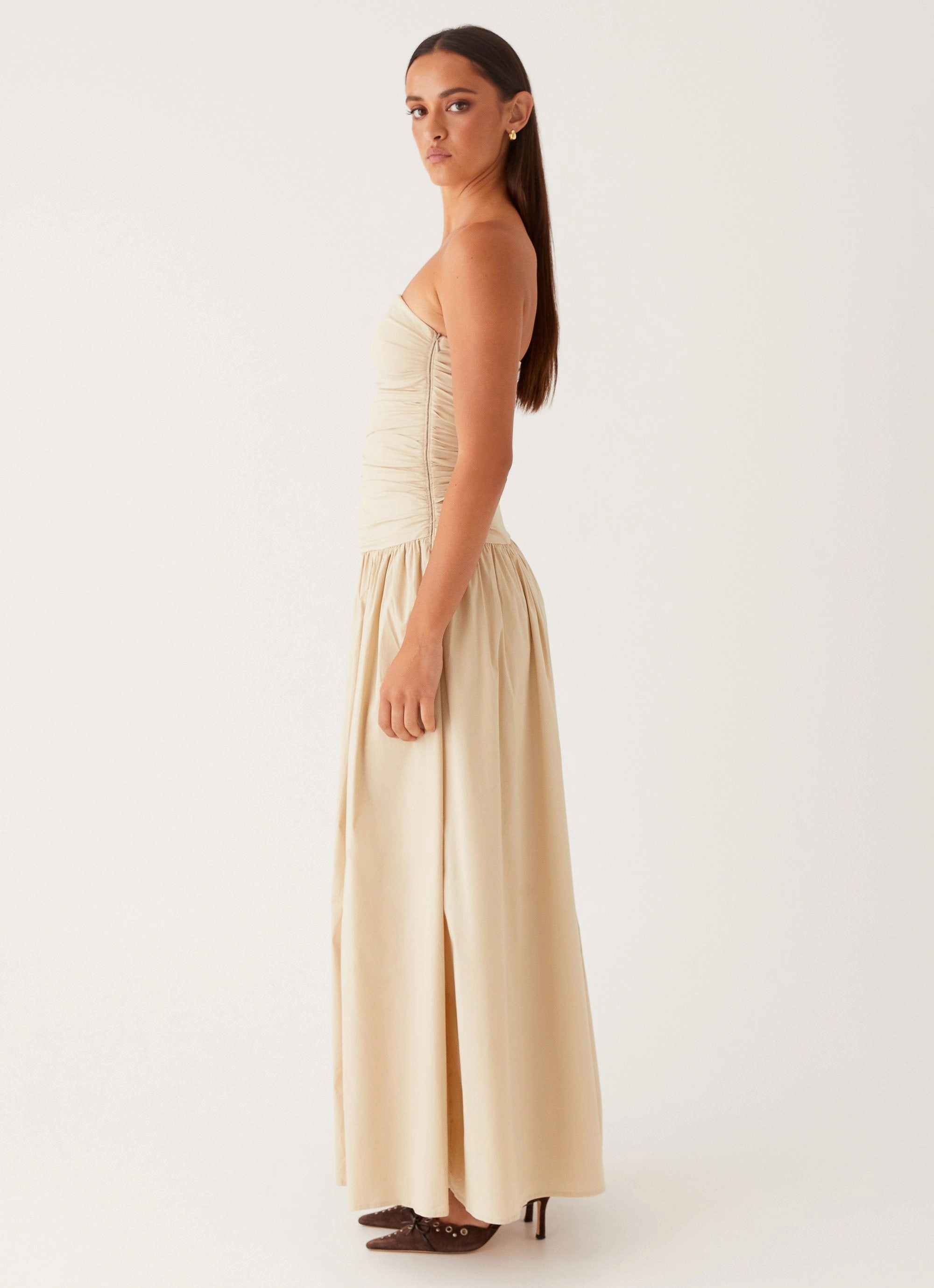 Carmel Maxi Dress - Ivory Repair-Friendly Clean Finish
