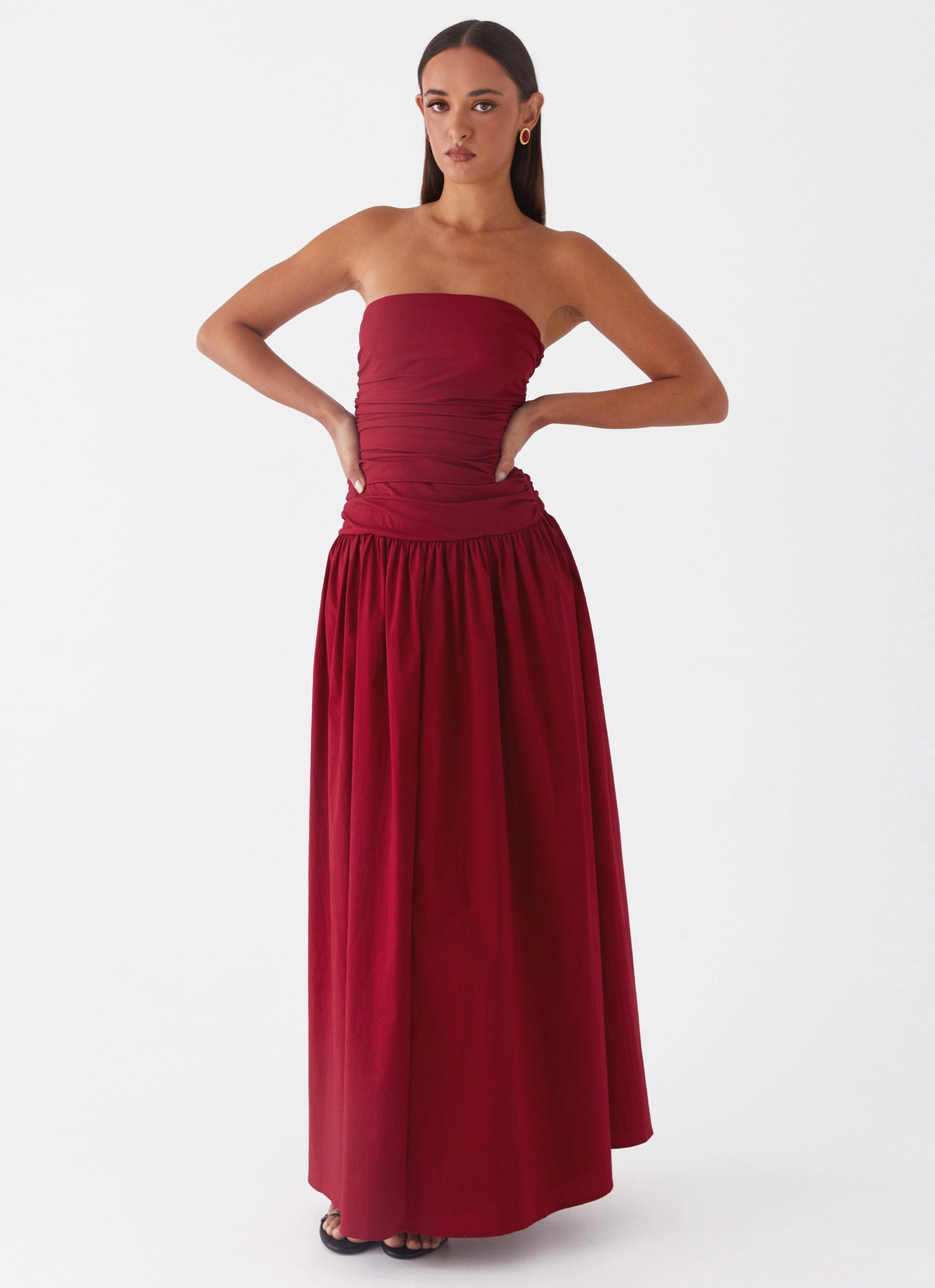packable Cozy Style Carmel Maxi Dress - Merlot