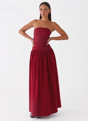 packable Cozy Style Carmel Maxi Dress - Merlot
