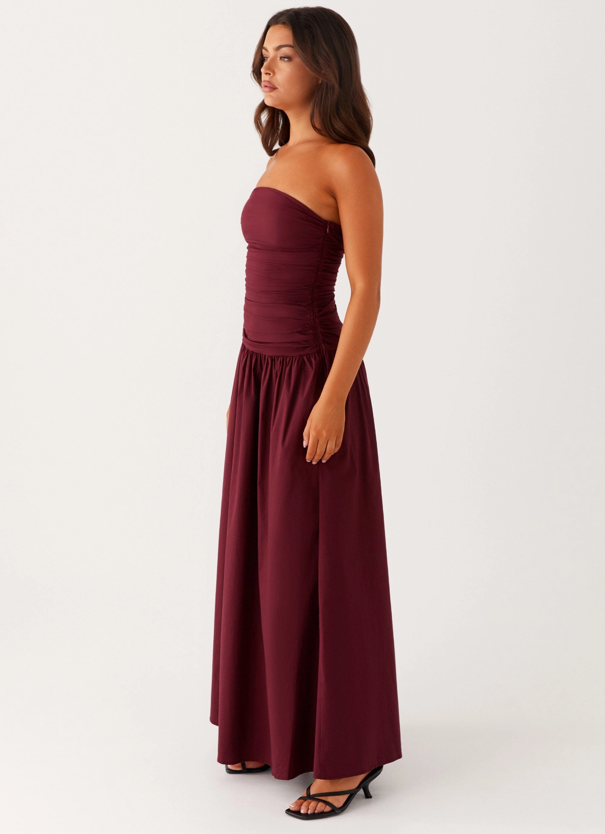 Carmel Maxi Dress - Mulberry Sophisticated Layers Invisible-Zip